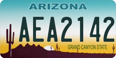 AZ license plate AEA2142