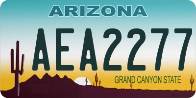 AZ license plate AEA2277