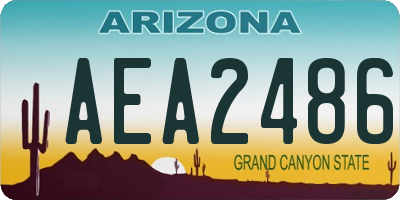 AZ license plate AEA2486