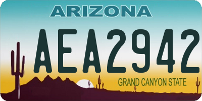 AZ license plate AEA2942