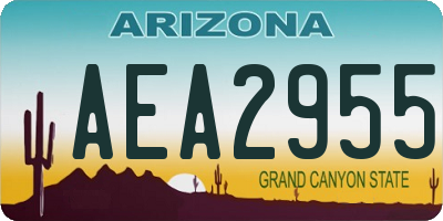 AZ license plate AEA2955