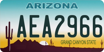 AZ license plate AEA2966