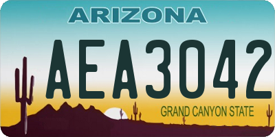 AZ license plate AEA3042