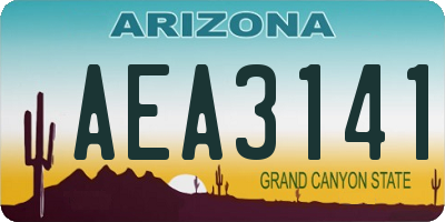 AZ license plate AEA3141