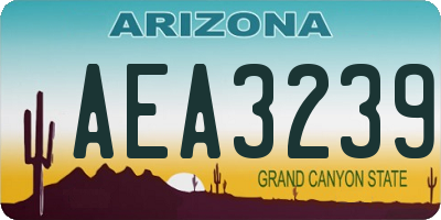 AZ license plate AEA3239