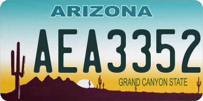 AZ license plate AEA3352