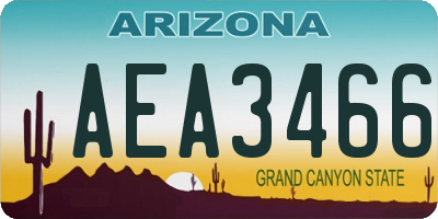 AZ license plate AEA3466