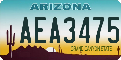 AZ license plate AEA3475