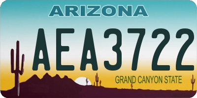 AZ license plate AEA3722