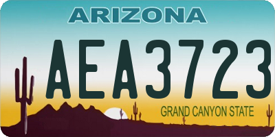 AZ license plate AEA3723