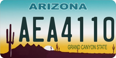 AZ license plate AEA4110