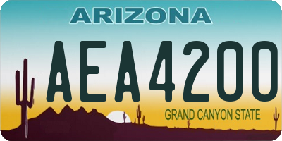 AZ license plate AEA4200