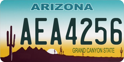 AZ license plate AEA4256