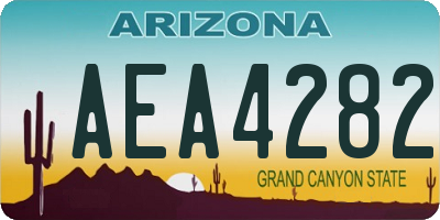 AZ license plate AEA4282