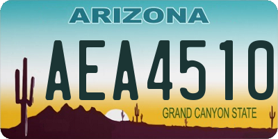 AZ license plate AEA4510