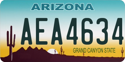 AZ license plate AEA4634