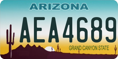 AZ license plate AEA4689