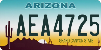 AZ license plate AEA4725