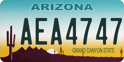 AZ license plate AEA4747