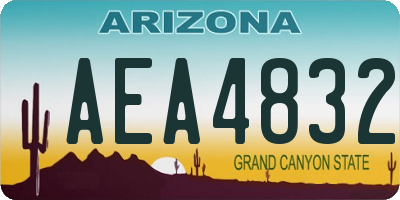 AZ license plate AEA4832