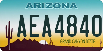 AZ license plate AEA4840
