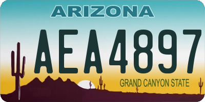 AZ license plate AEA4897