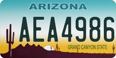 AZ license plate AEA4986