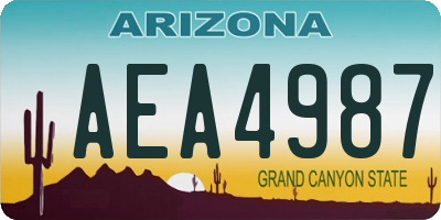 AZ license plate AEA4987