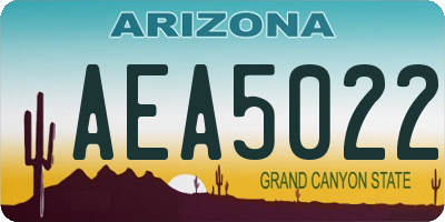 AZ license plate AEA5022