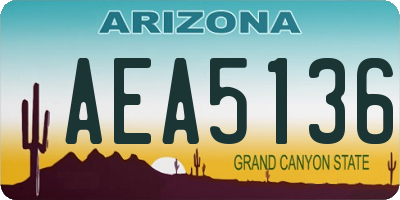 AZ license plate AEA5136