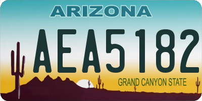 AZ license plate AEA5182