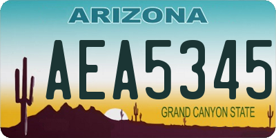 AZ license plate AEA5345