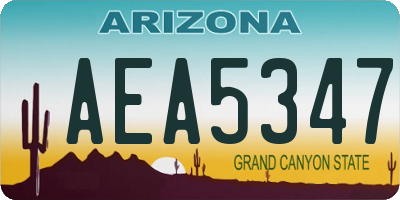 AZ license plate AEA5347