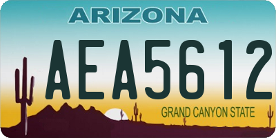 AZ license plate AEA5612