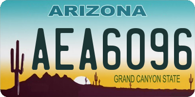 AZ license plate AEA6096