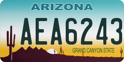 AZ license plate AEA6243