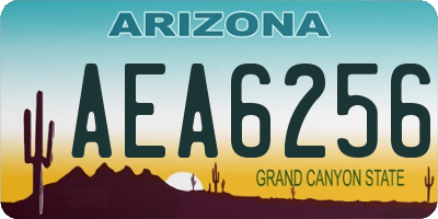 AZ license plate AEA6256