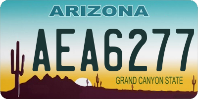 AZ license plate AEA6277