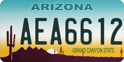 AZ license plate AEA6612