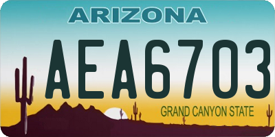 AZ license plate AEA6703