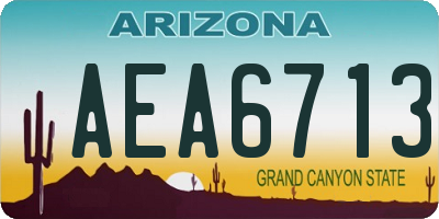 AZ license plate AEA6713
