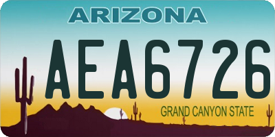 AZ license plate AEA6726