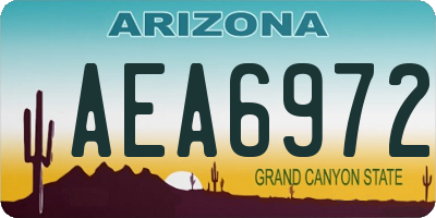 AZ license plate AEA6972