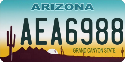 AZ license plate AEA6988
