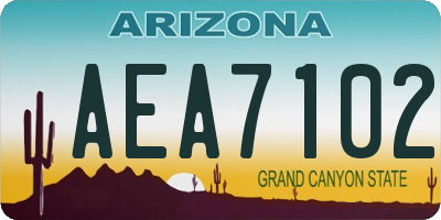 AZ license plate AEA7102