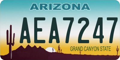 AZ license plate AEA7247