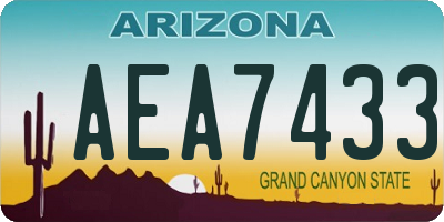 AZ license plate AEA7433
