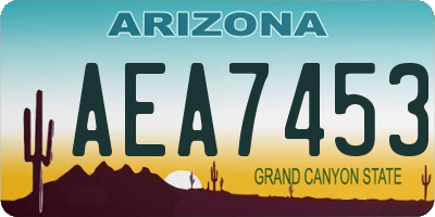 AZ license plate AEA7453