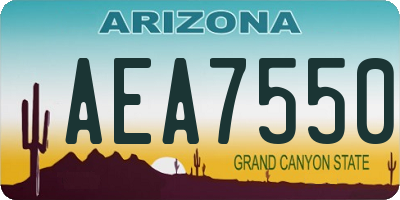 AZ license plate AEA7550