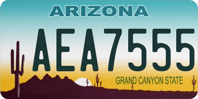 AZ license plate AEA7555